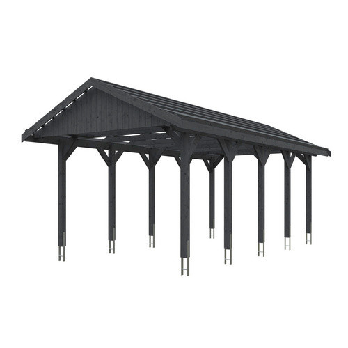 Satteldach-Carport Wallgau von SKANHOLZ aus Nadelholz in Schiefergrau, B: 380 cm, T: 750 cm, Höhe: 313 cm - Bild 2