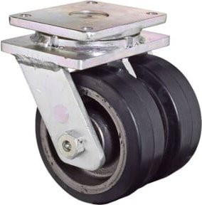 BS Schwerlastdoppelrolle S100.B81.200 aus Kunststoff in Schwarz und Grau mit Schraubbefestigung - Bild 1