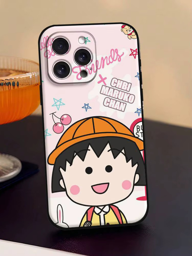Chibi Maruko Chan Handyhülle für iPhone 11 bis iPhone 17 Pro Max in Schwarz und Multicolour als weiche Schutzhülle - Bild 7