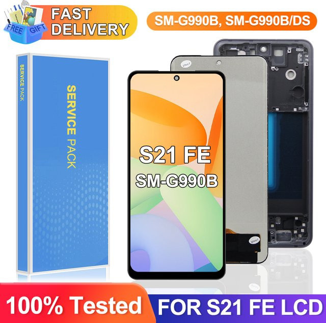 Samsung Galaxy S21 FE LCD Display mit Touchscreen Digitizer Ersatzteil Montage in Schwarz für Modell G990B G990U - Bild 1
