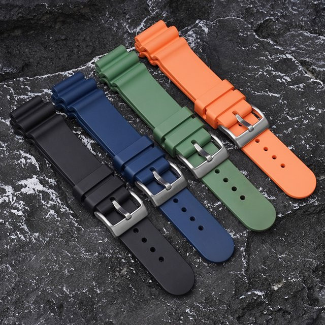 strapfreak Uhrenarmband Fluorkautschuk, Schwarz, Herren - Bild 1
