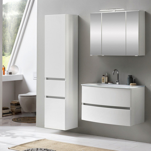 HELD MÖBEL Waschtisch-Set KOPENHAGEN in Weiss, 6-teilig, modernes Badezimmer-Set mit LED-Beleuchtung und Soft-Close-Türen, B/T/H: 180 x 40 x 35 cm - Bild 2