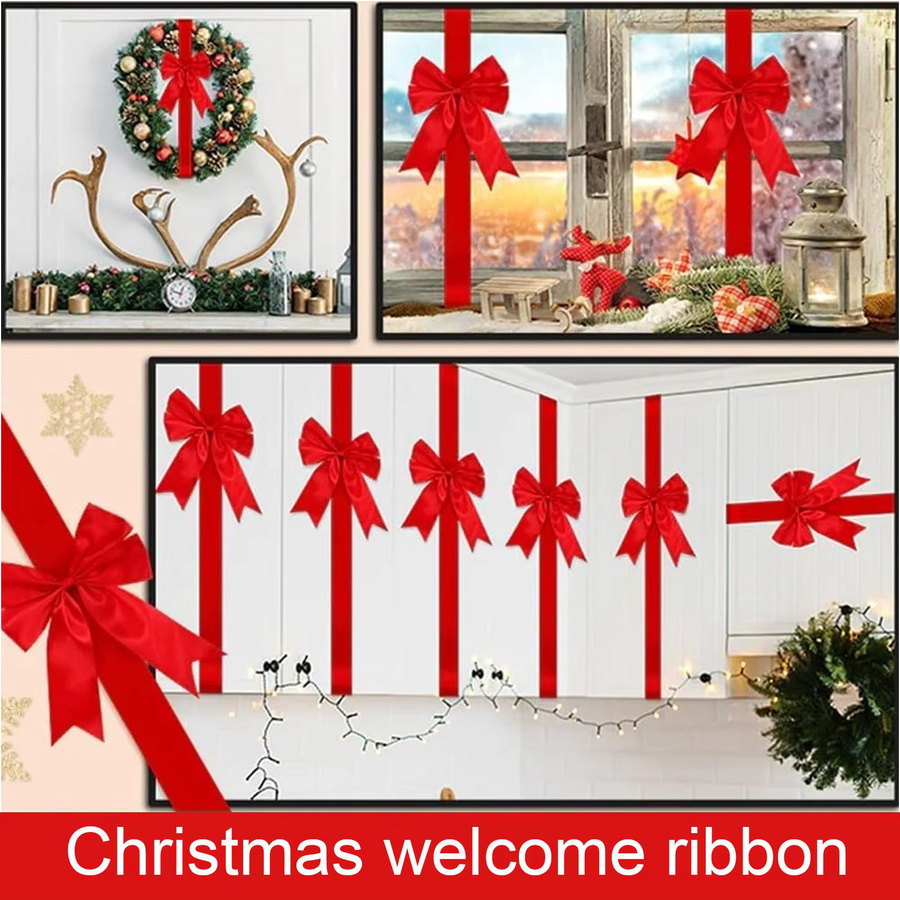 Wiederverwendbare Weihnachtsbänder und Schleifen in Rot und Grün aus Textil für deine Feiertagsdekoration - Bild 3
