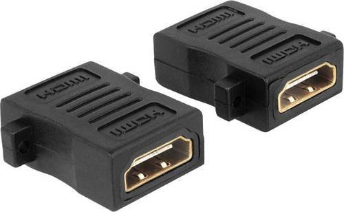 Delock 65509 HDMI Adapter Schwarz mit 1x HDMI-Buchse und vergoldeten Steckkontakten - Bild 1