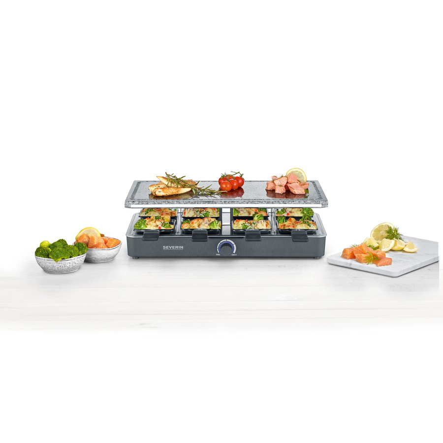 Severin Raclette mit Natursteinplatte, 1300 Watt, Schwarz, mit Keramik-Beschichtung und einstellbarem Thermostat - Bild 2