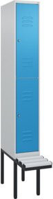 C+P Doppelstock-Spind Classic PLUS Sitzbank mit 1 Abteil und Zylinderschloss, B/T/H: 212,0 x 30,0 x 81,5 cm - Bild 1