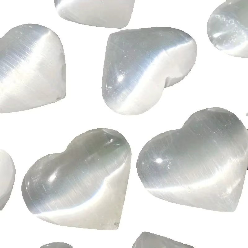 CrystalHola Selenit-Herzkristall in Weiß, natürlicher milchiger Stein für deine Heimdekoration - Bild 7