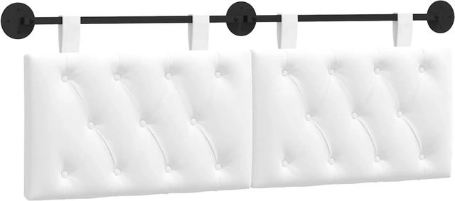 vidaXL Wandmontiertes Polsterpaneel in Weiß mit Stoffbezug B/H/T: 130 x 55 x 7 cm - Bild 1