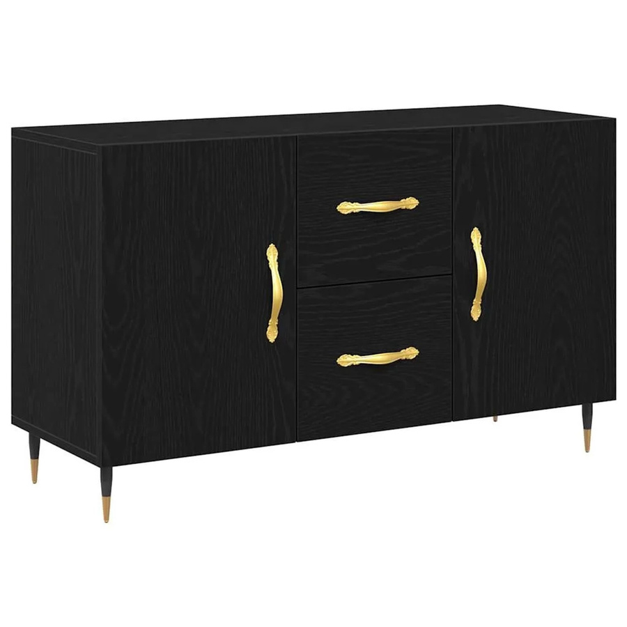 vidaXL Sideboard Schwarze Eiche Modern B/T/H: 100 x 36 x 60 cm - Bild 2