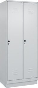 C+P Spind Classic PLUS Garderobenschrank mit Sockel, 2 Abteile, Grau, H x B x T: 195 x 80 x 50 cm - Bild 1
