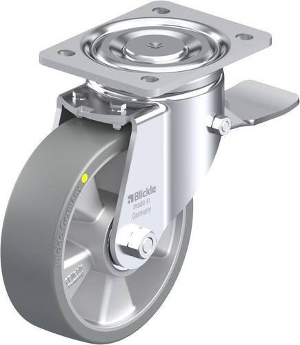 Blickle Lenkrolle LH-ALTH 160K-ST-AS mit Feststeller in Silber und Grau, Rad-Durchmesser: 160 mm, Tragfähigkeit: 750 kg - Bild 1