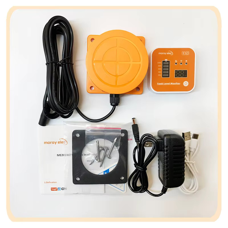 Mumubiz Ultraschall-Flüssigkeitsstandsensor mit Tuya Smart App und LED-Anzeige, IP68 wasserdicht, Orange - Bild 4