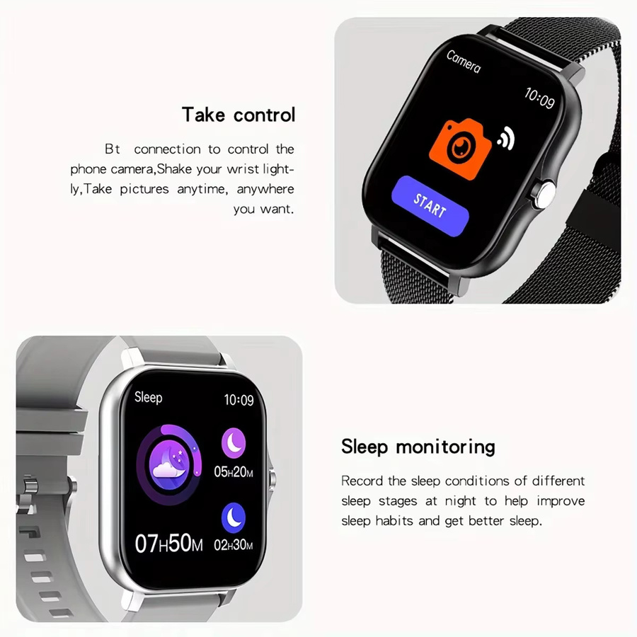 LAXASFIT Smartwatch, Schwarz, Milanaise, Bluetooth, Unisex - Bild 4
