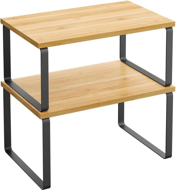Songmics Bystro Gewürzregale-Set aus Metall in Natur-Schwarz, 2-teilig - Bild 1