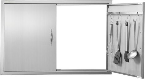 VEVOR Grill-Zugangstür aus Edelstahl als doppelte Außenküchentür für Grillinseln und Grillstationen, B/H: 990 x 660 mm - Bild 1