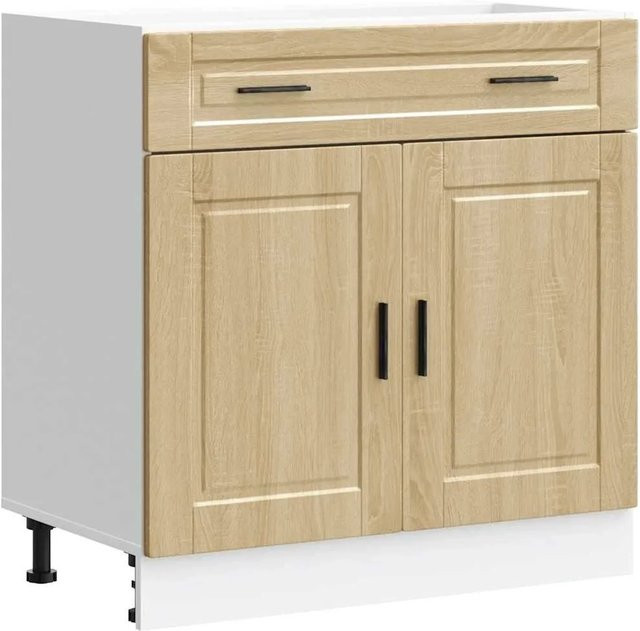 vidaXL Küchenunterschrank Porto in Sonoma-Eiche, Braun, B/T/H: 80,0 x 46,0 x 81,5 cm - Bild 1