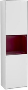 V&B Hochschrank Finion in Weiß mit LED-Beleuchtung und Glasfachböden, B: 41,8 cm, H: 151,6 cm - Bild 1
