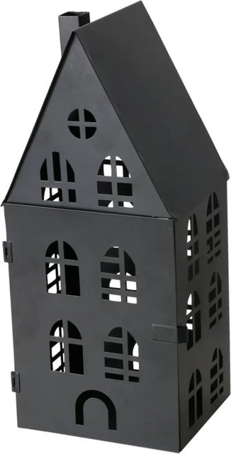 Boltze Laterne Dover Groß Schwarz aus Metall H: 35 cm, B: 13 cm, T: 15 cm - Bild 1