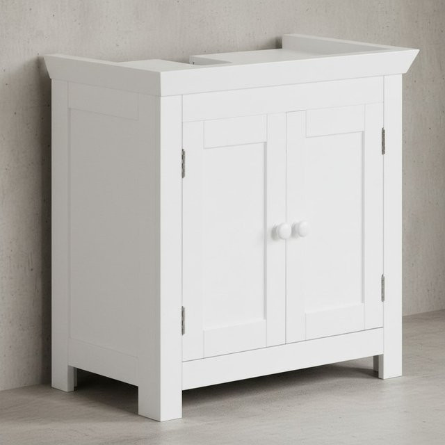 KADIMA DESIGN Waschbeckenunterschrank im Landhausstil aus MDF, Weiß, B/T/H: 50 x 25 x 41 cm - Bild 1