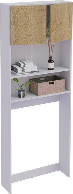 VCM Waschmaschinenschrank Goralo Überbauschrank mit 2 Türen in Weiß, B/T/H: 70 x 21 x 182 cm - Bild 1