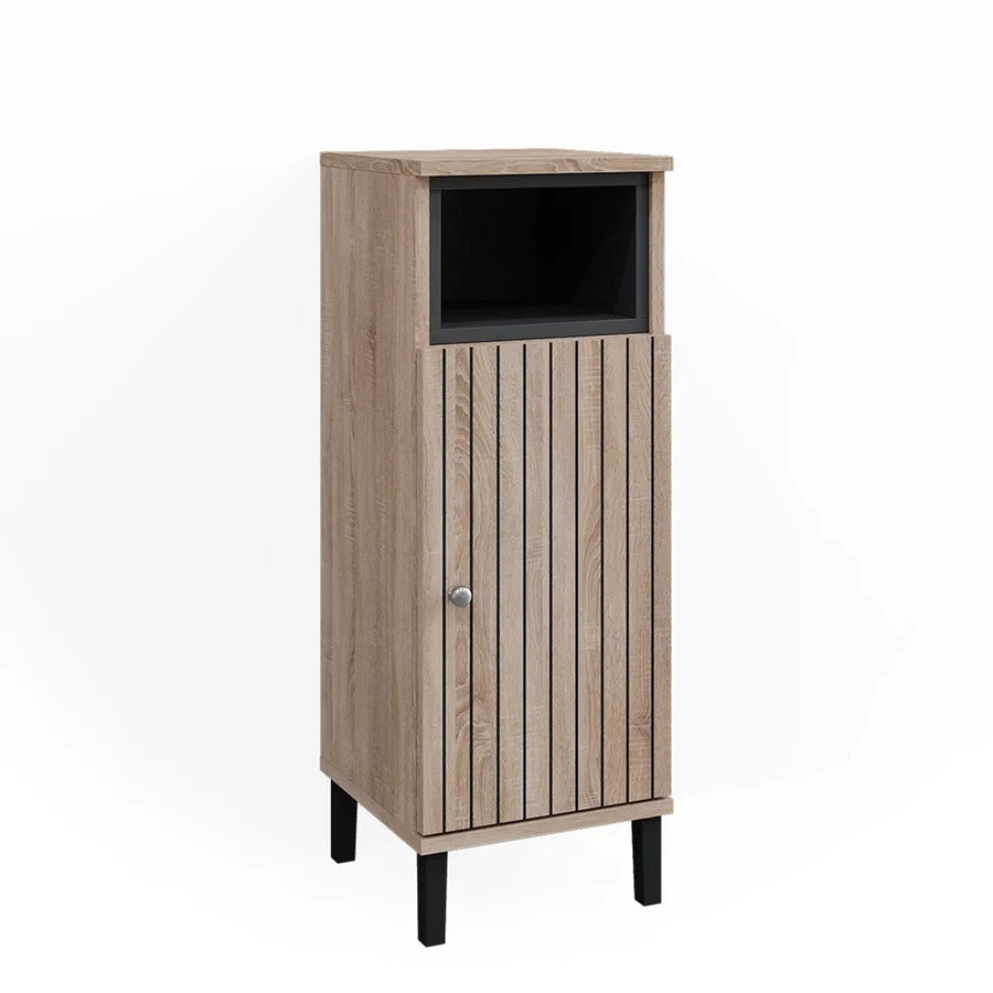 Vicco Midischrank Aquis für das Badezimmer in Sonoma Anthrazit mit Tür und offenem Fach, B/T/H: 30 x 30 x 86,8 cm - Bild 3