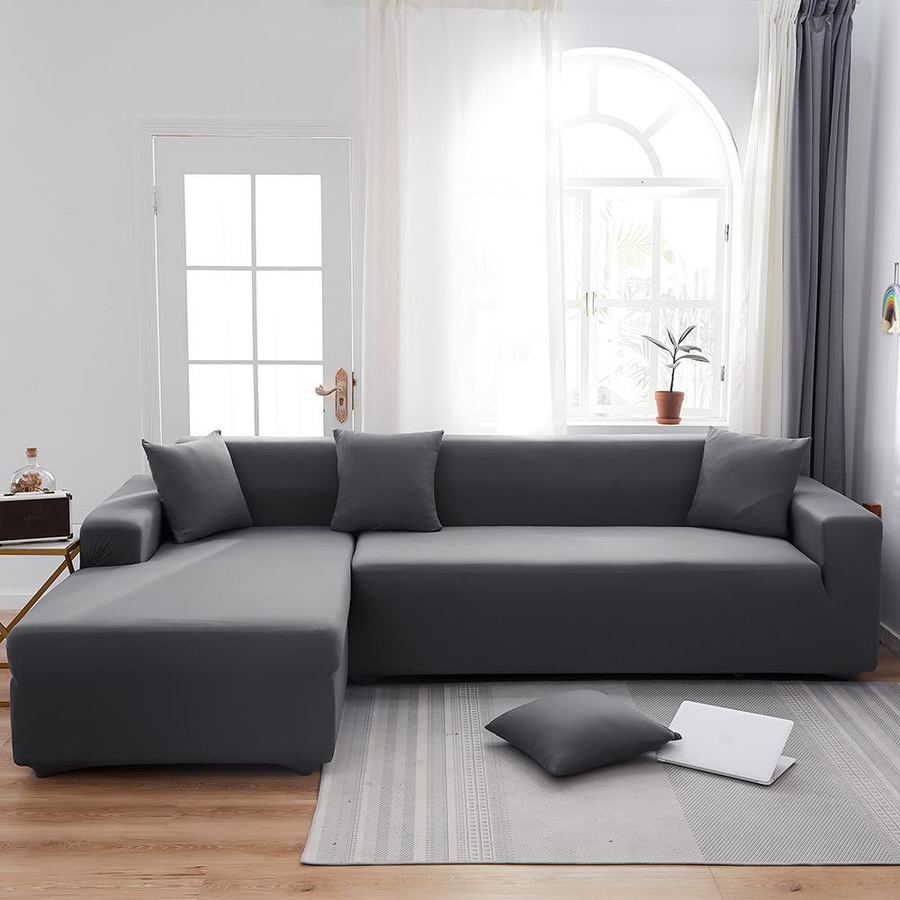 BRHUIXUE 2er Set elastische Sofabezüge aus Polyester, wasserabweisend und rutschfest, navy blau, Breite: 140 cm bis 185 cm - Bild 4
