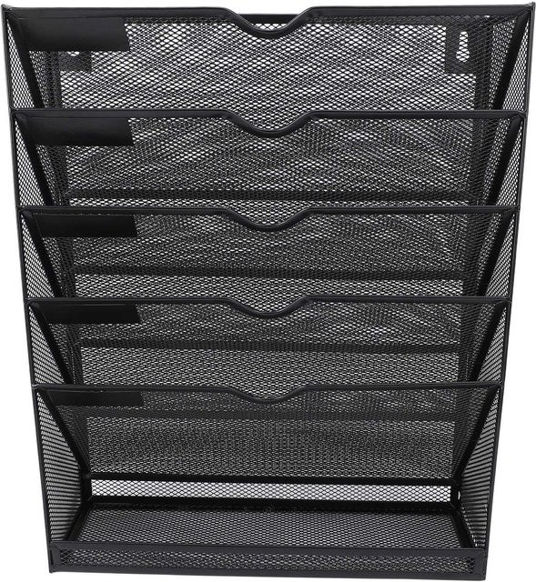 Aimo Wand-Aktenordnerhalter aus Metall in Schwarz mit 6 Ebenen zur Wandmontage - Bild 1