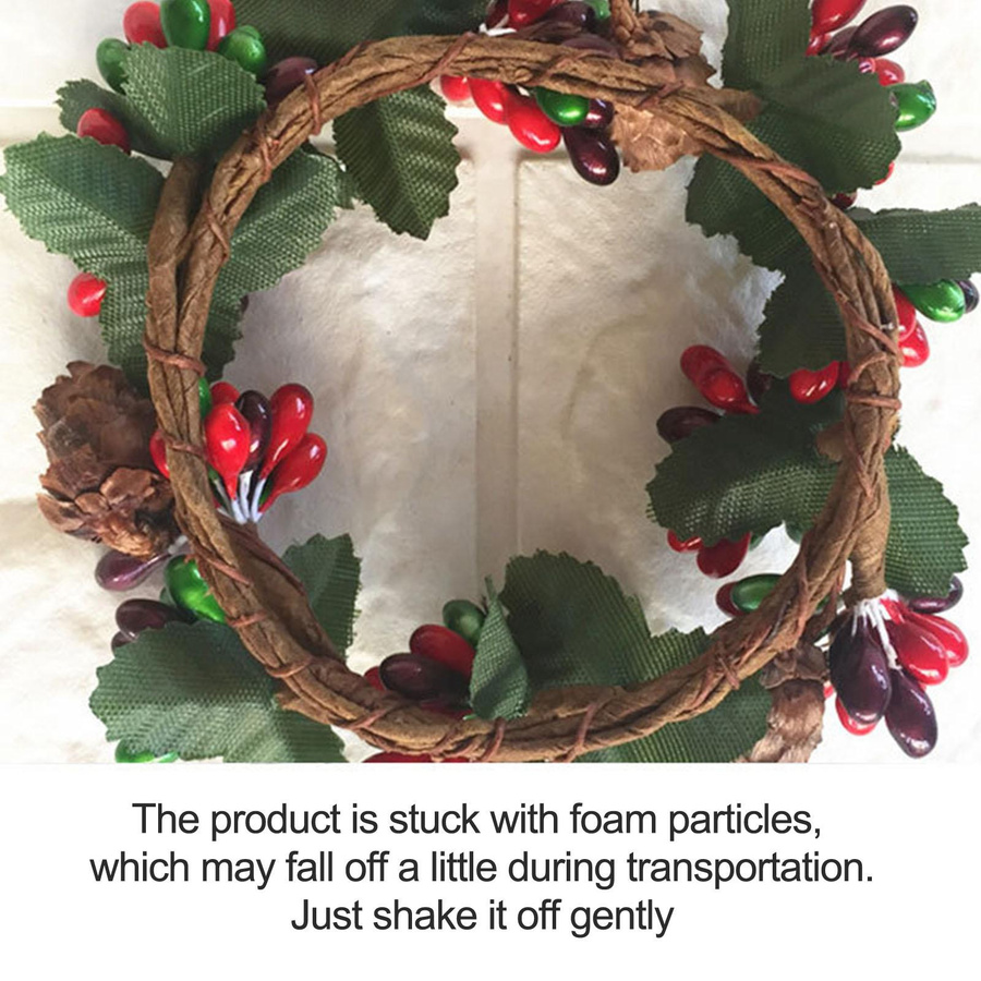Tooarts Weihnachtskranz mit Tannenzapfen in Rot für deine Weihnachtsdekoration, Innendurchmesser: 6,5 bis 7 cm - Bild 4