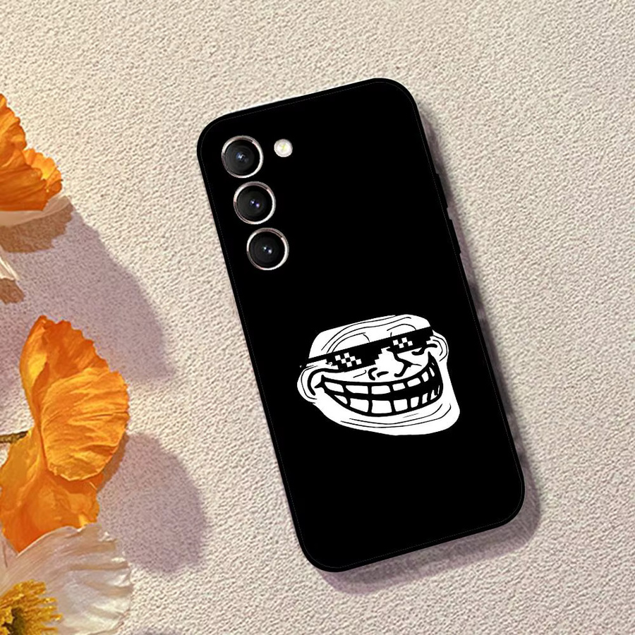 Handyhülle mit T-Trollfaces Memes Design für Samsung Galaxy S21 S22 S23 S24 S25 S26 Ultra FE Plus 5G A52S Soft Cover in Schwarz - Bild 4
