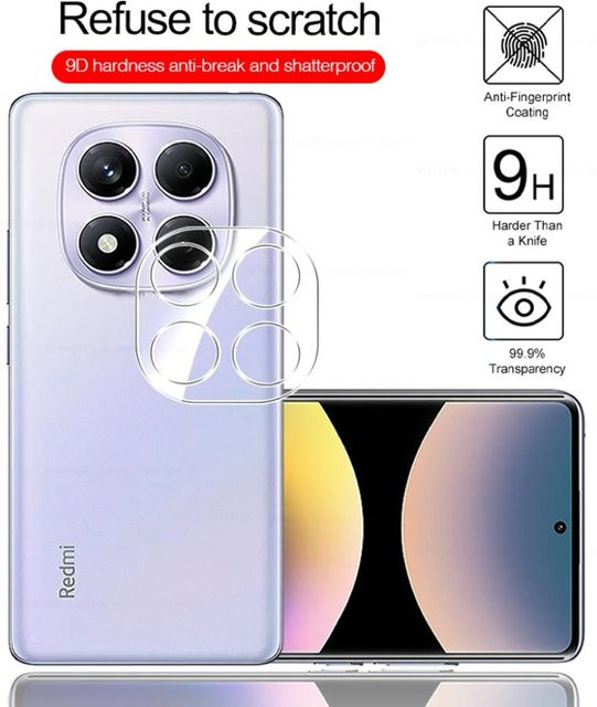 2 Stück Xiaomi Redmi Note 14 15 Pro Plus Kameraschutz aus gehärtetem Glas, transparent, Rückseitige HD-Objektivschutzfolien - Bild 1