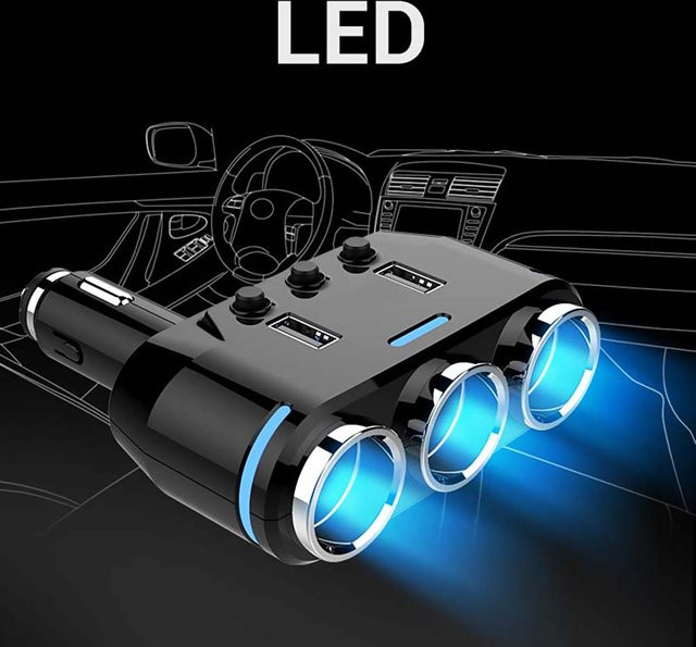 DOACT USB Schnellladegerät für das Auto mit USB 3.0 in Schwarz - Bild 1