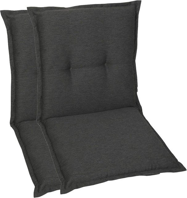 GO-DE TEXTIL Gartenauflage Uni für 2er Set Niederlehner, Anthrazit - Bild 1