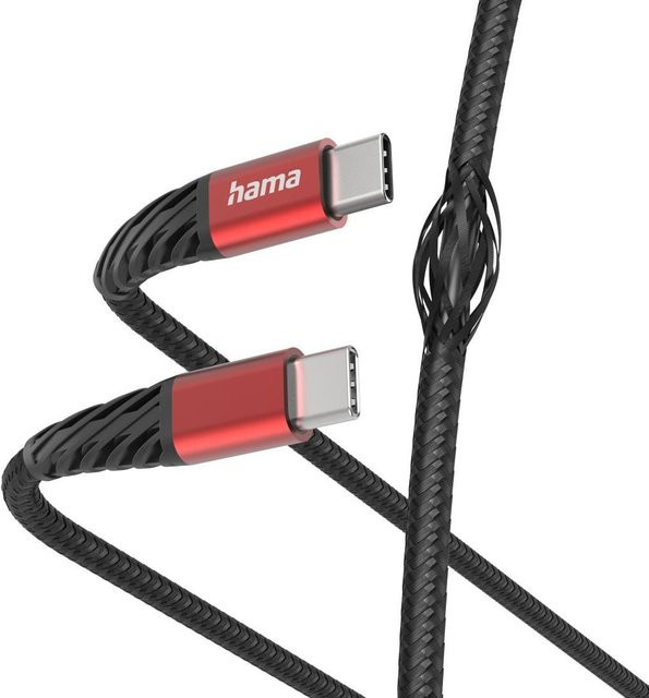 Hama Extreme USB-C auf USB-C Ladekabel, 1,5 m, Schwarz-Rot - Bild 1
