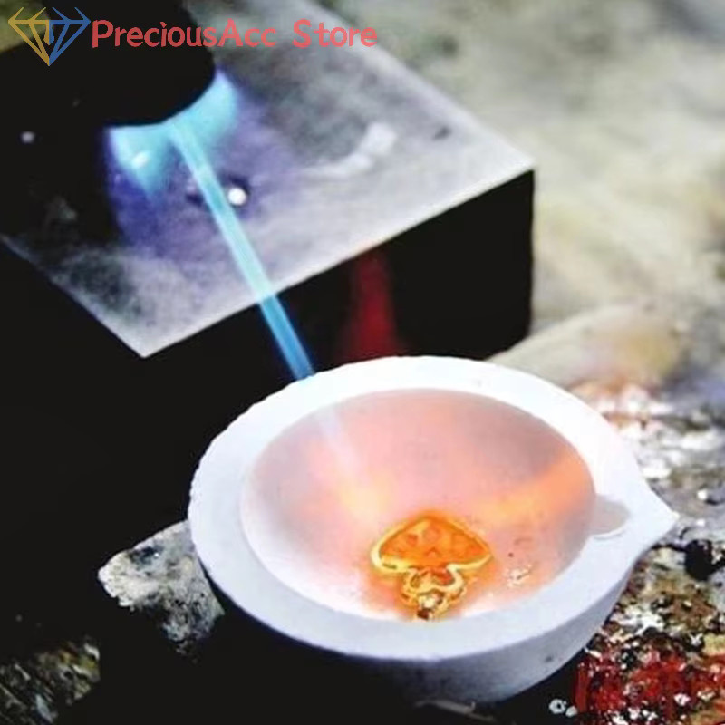 Quarz-Silica-Schmelztiegel aus Glas für das Gießen von Gold, Silber und Metallen, Farbe: Weiß - Bild 2