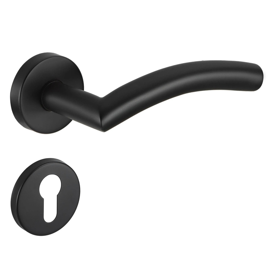 MeinTürgriff Drückergarnitur Neapel Rosettengarnitur aus Edelstahl in Schwarz Matt mit PZ-Funktion, Breite: 160 mm, Höhe: 160 mm, Tiefe: 60 mm - Bild 2