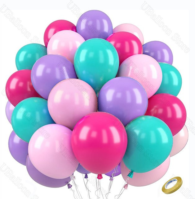 40 Stück MicroPlush Latexballons in Pink und Lila, Durchmesser: 25,4 cm, ideal für Geburtstag und Babyparty Dekoration - Bild 1