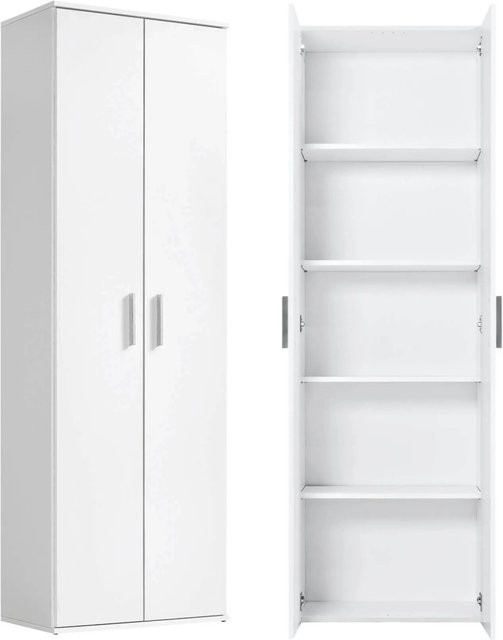 mokebo Mehrzweckschrank in Weiß als Aufbewahrungsschrank für Schlafzimmer, Bad oder Flur, H x B x T: 180 x 60 x 34 cm - Bild 1