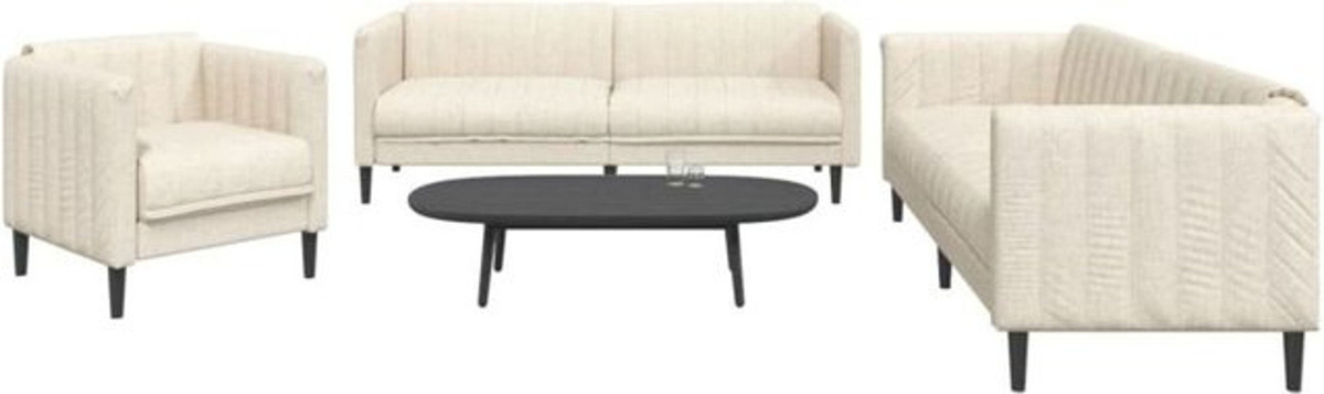 3-tlg. moderne Sofagarnitur aus Stoff in Beige von Vidaxl - Bild 1