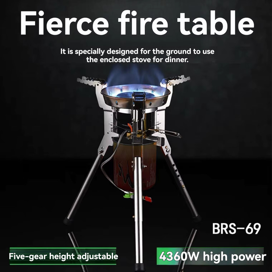 Bulin BRS-69A Outdoor Gasherd Camping Gasbrenner Silber 6800W B/T/H: 20,5 x 21,0 x 30,4 cm - Bild 3