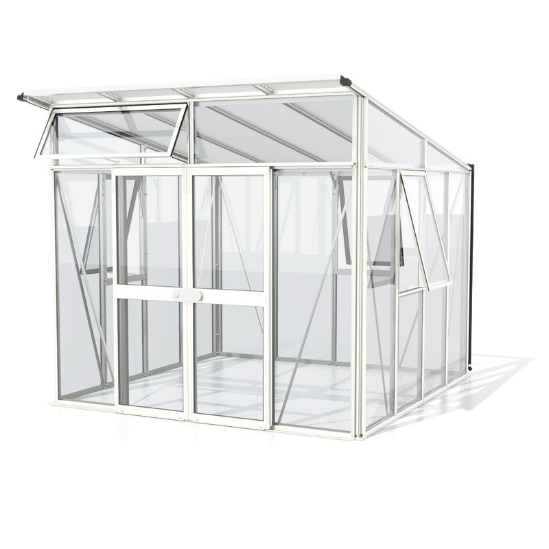 Vitavia Gewächshaus Aphrodite 7800 in Weiß mit 7,8 m² Fläche, 3 mm ESG-Glas und 10 mm HKP-Dach - Bild 3