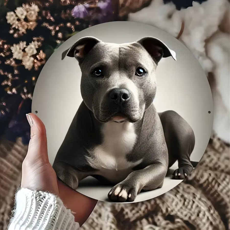 Potdemiel Vintage Staffordshire Bull Terrier Aluminiumschild zur Wandmontage - Bild 3