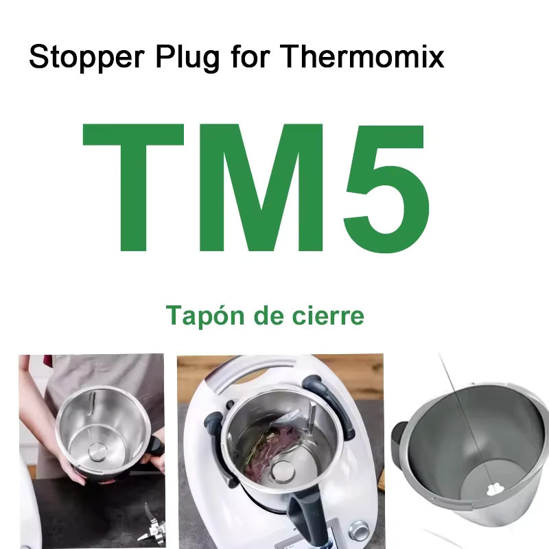 Vorwerk Haupttopfstopfen für Thermomix TM5 Slow Cooker mit Klingenloch und Verschlusskappe in Silber - Bild 2