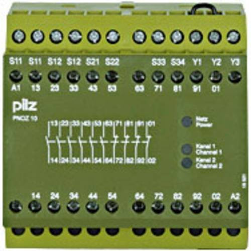 Pilz Sicherheitsschaltgerät PNOZ 10 24VDC 6n/o 4n/c Gelb B/H/T: 90 x 87 x 121 mm - Bild 1