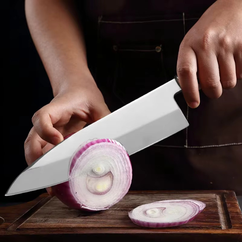 GuanQi Sashimi-Messer mit Holzgriff und silberner Klinge zum Schneiden von Fisch, Fleisch und Obst - Bild 3