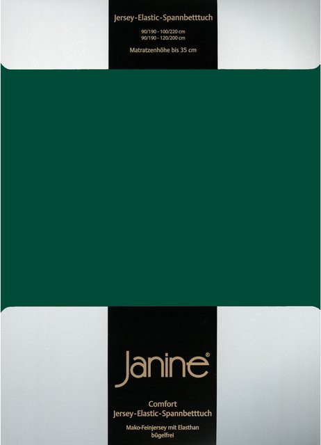 Janine Spannbetttuch Elastic Jersey aus Baumwolle in Grün - Bild 1