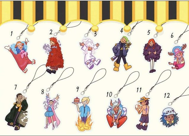 Bandai One Piece Schlüsselanhänger, Mini-Charms, Acryl, Bunt / Mehrfarbig - Bild 1