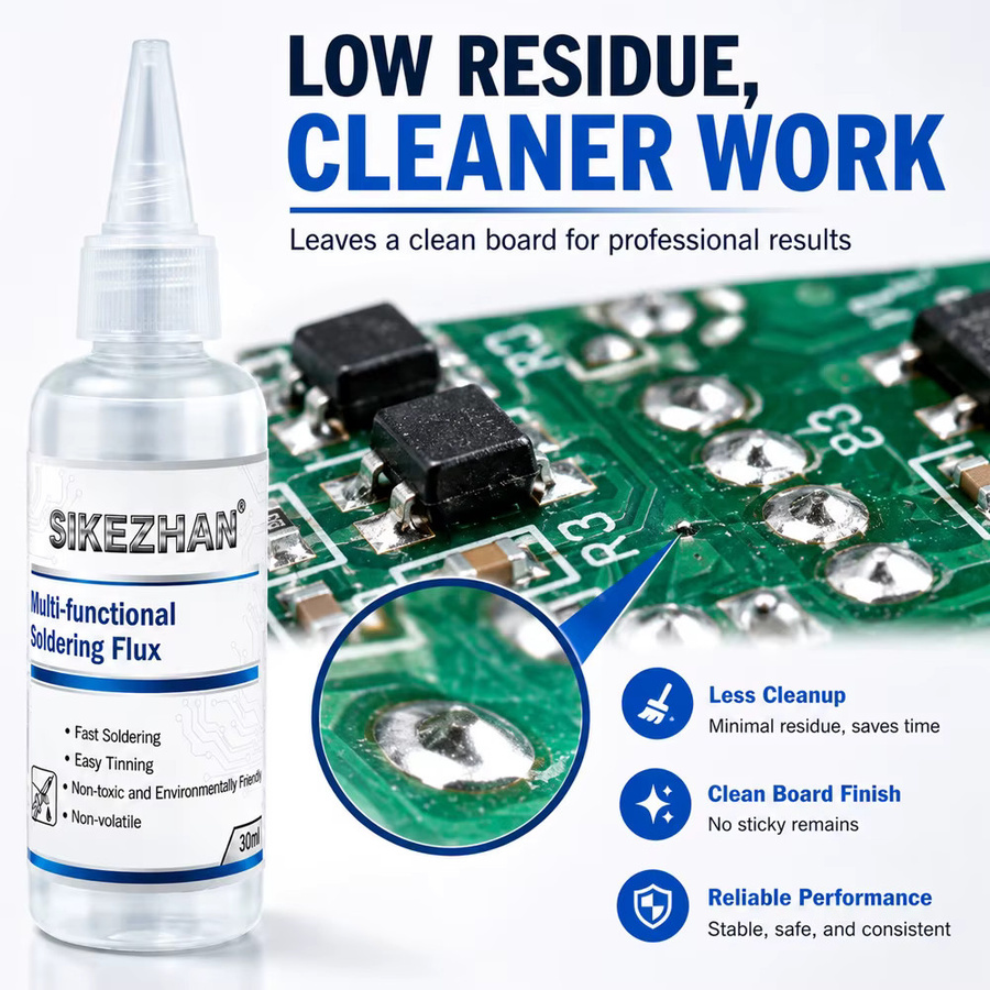 SIKEZHAN Flüssiges Lötflussmittel transparent, 30ml, Rückstandsfrei für PCB BGA SMD Reparatur und schnelles Löten - Bild 5