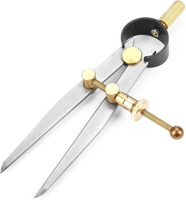 Drehbarer Lederteiler Zirkel für das Lederhandwerk in Weiß, 100 mm - Bild 1