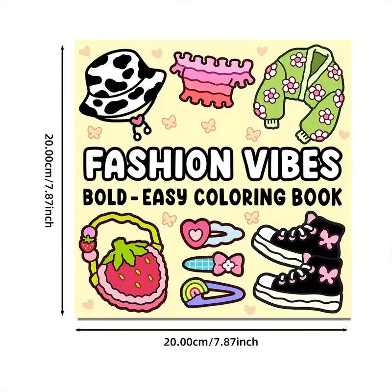 Fashion Vibes Malbuch für Erwachsene und Jugendliche mit 22 Seiten aus gemischtem Farbpapier in Gelb und Multicolour zur emotionalen Freisetzung und zum Stressabbau - Bild 2