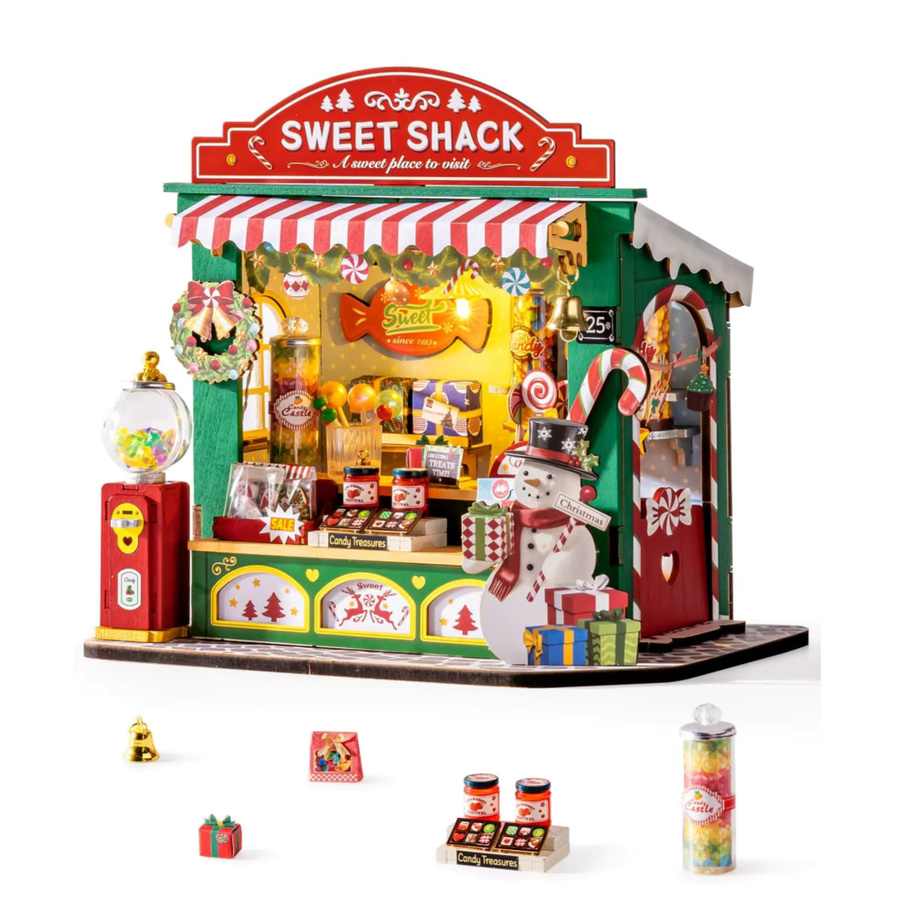 Robotime Weihnachts-Süßigkeitsständer, DIY-Miniatur-Set, Holzmodell, ab 14 Jahren - Bild 7